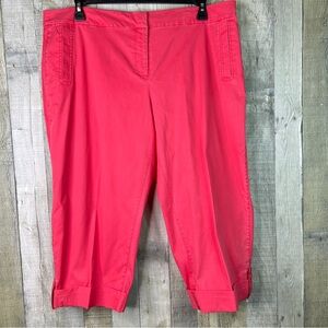 Eileen Fisher Size 1X Flamingo Color Capri Length Pants Tabbed Pant Legs